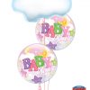 Bukiet 1215 Baby Girl Clouds, Stars, & Moon Qualatex #78553 23598-2