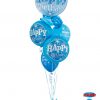 Bukiet 1145 Blue Sparkle Birthday Basket Qualatex #48433 37919-2 17936-2