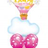 Bukiet 1237 Welcome Baby Girl Clouds Qualatex #78656 78553 86559-3