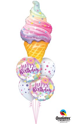 Bukiet 1266 Unicorns & Ice Cream Birthday Bash Qualatex #87951 88010-2 88217-2