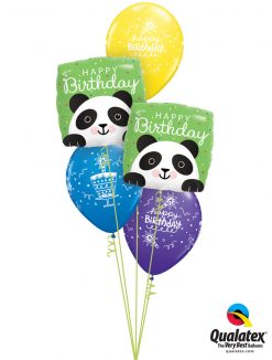 Bukiet 1281 Peek-a-Bear Panda Birthday Qualatex #87995-2 18374-3