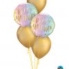 Bukiet 1273 Shiny Neon & Gold Birthday Qualatex #88052-2 58271-3