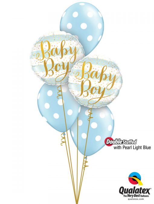 Bukiet 1288 Pearl Light Blue Baby Polka Dots Qualatex #88001-2 81680-3 43777-3