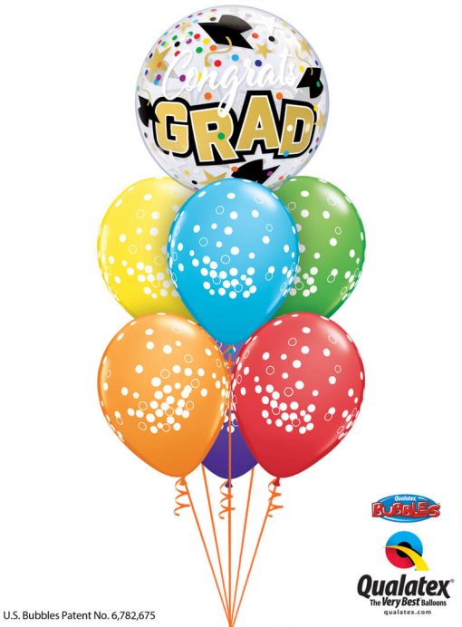 Bukiet 1330 Congrats, Grad! Caps N' Dots Qualatex #82523 52964-6