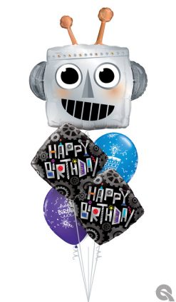 Bukiet 1527 Happy Birthday Human! Qualatex #16412 16443-2 18374-2