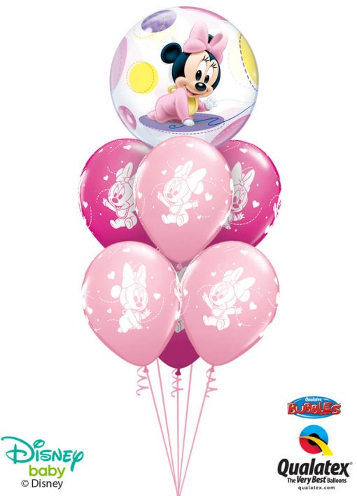 Bukiet 1380 Pink & Wild Berry Baby Minnie Mouse Qualatex #16430 42843-6