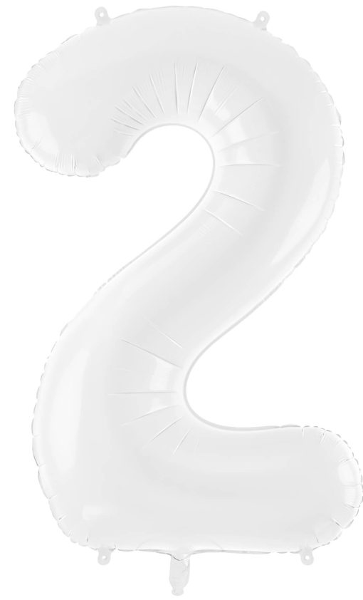 34" / 86cm Balon foliowy Cyfra ''2' biały PartyDeco #FB130-2-008