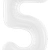 34" / 86cm Balon foliowy Cyfra ''5'' biały PartyDeco #FB130-5-008