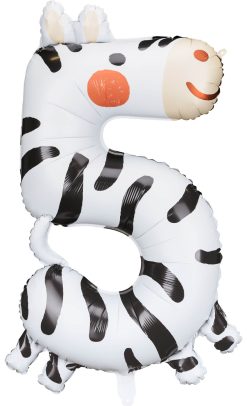 38" / 98cm Balon foliowy Cyfra 5 - Zebra PartyDeco #FB163-5