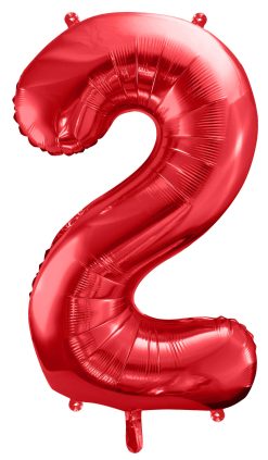 34" / 86cm Balon foliowy Cyfra ''2'' czerwony PartyDeco #FB1M-2-007