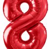 34" / 86cm Balon foliowy Cyfra ''8'' czerwony PartyDeco #FB1M-8-007